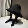 Travel Tie Design Fisherman Hat Big Brim Foldable Sun Hat Cotton Linen Bucket Hat Summer Spring
