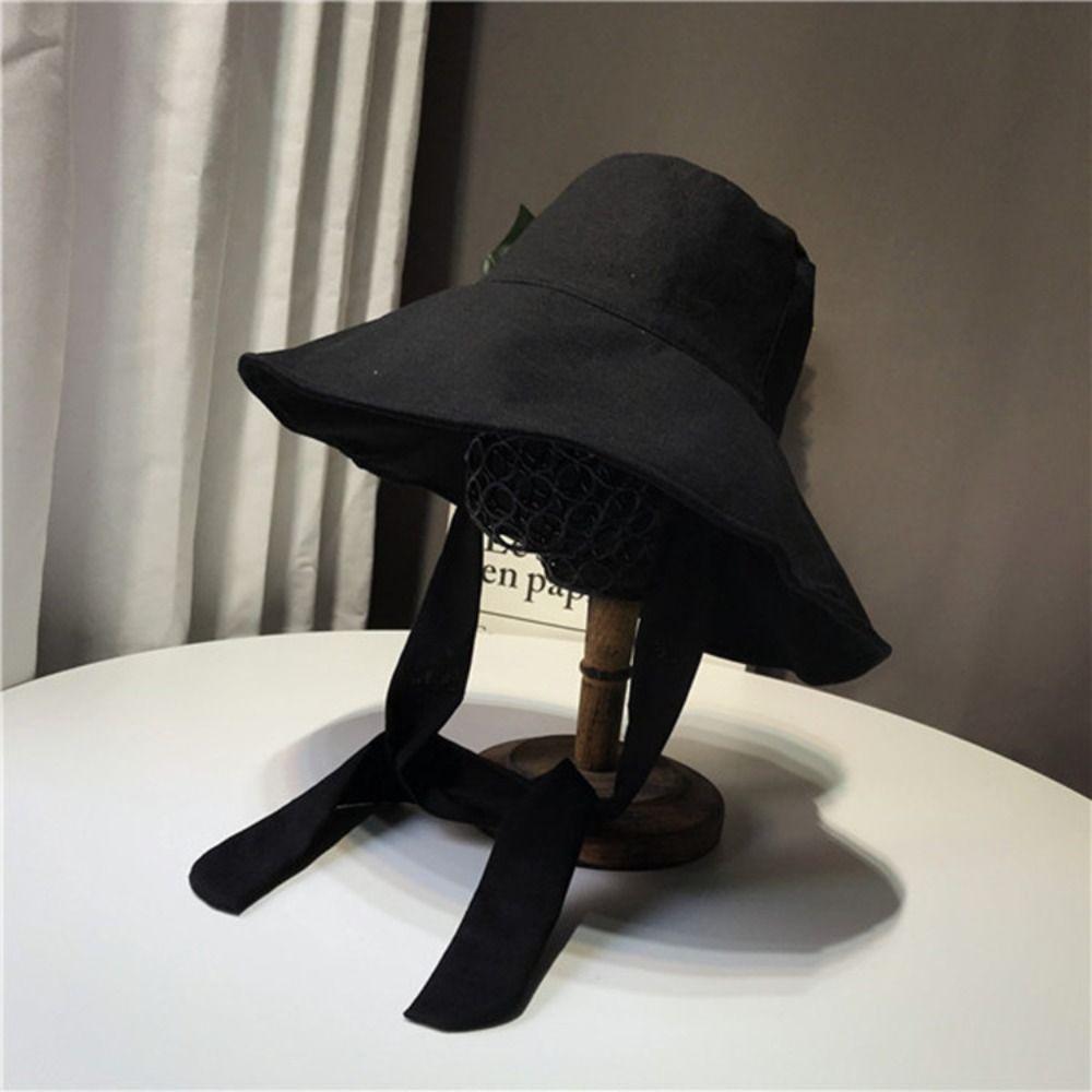 Travel Tie Design Fisherman Hat Big Brim Foldable Sun Hat Cotton Linen Bucket Hat Summer Spring
