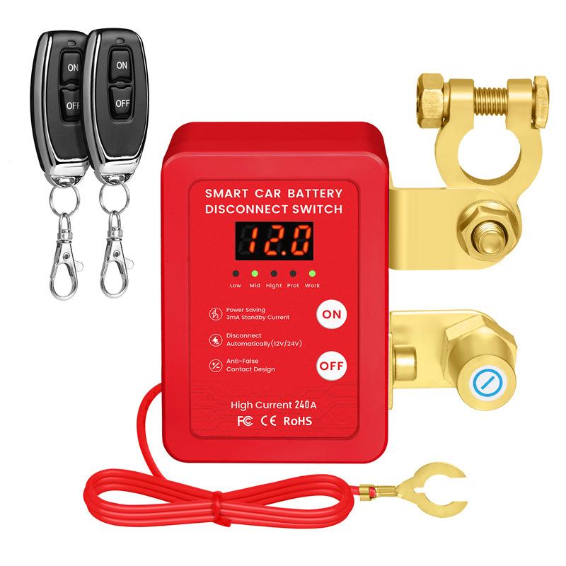 New Remote Car Battery Disconnect Switch Smart Voltage Kill Switch 240A 12V For Vehicle RV Truck Boat ATV Prevent Battery Drain