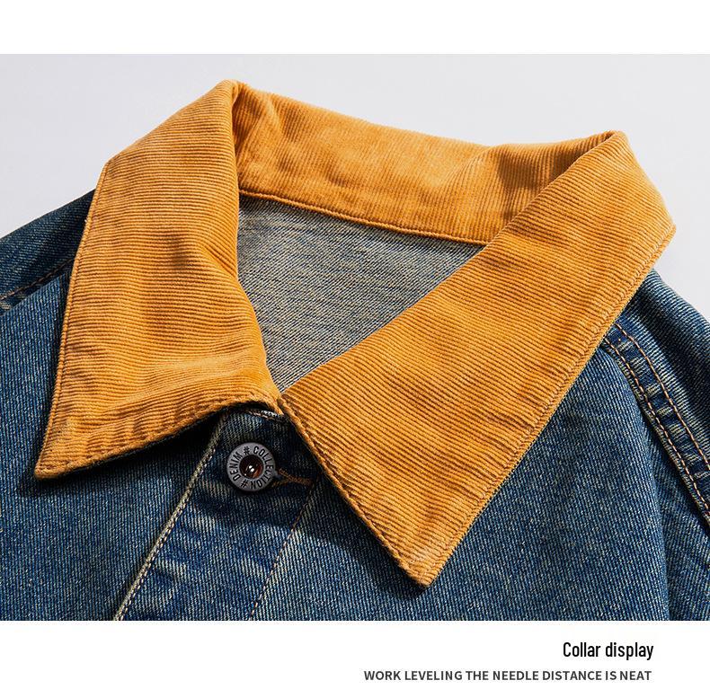 LEE 2025 Color Block Men’s Retro Denim Jacket - Loose Fit, Trendy, Slightly Wide