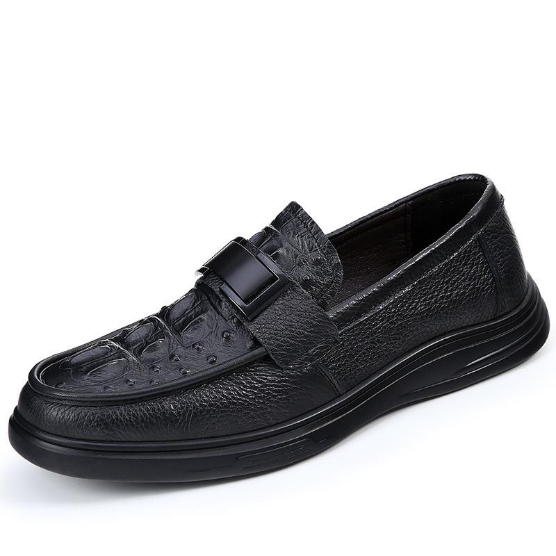 Leather Doudou shoes men's spring and autumn new cowhide soft-soled casual leather shoes one foot lazy shoes men