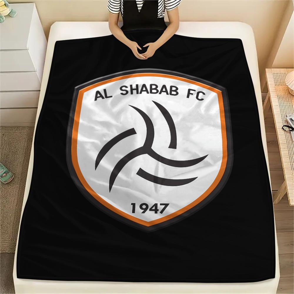 1PC Al-Shabab FC Print Flannel Blanket, High quality All Seasons, Home Decor, Warmth and Comfort, Perfect for Christmas Gifts