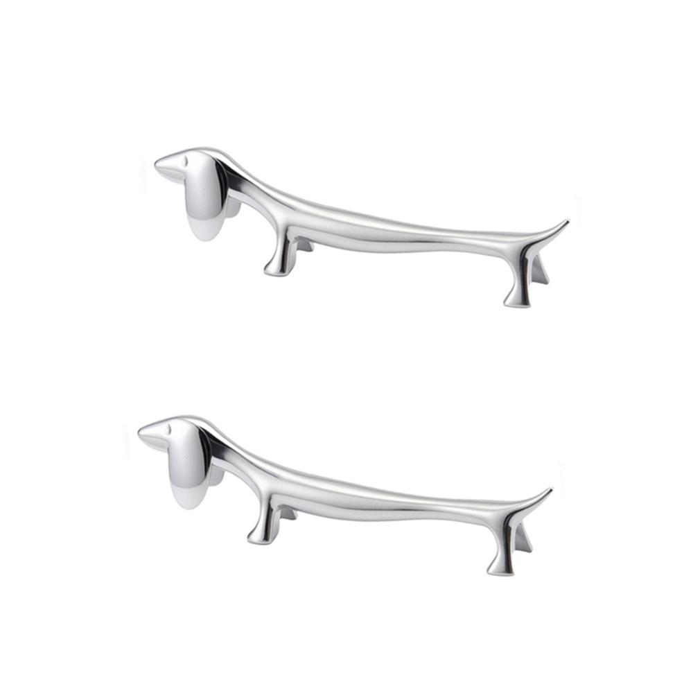 2PCS Silver Cutlery Bracket Holder Dog Shape Cutlery Rest Kitchen Accessories