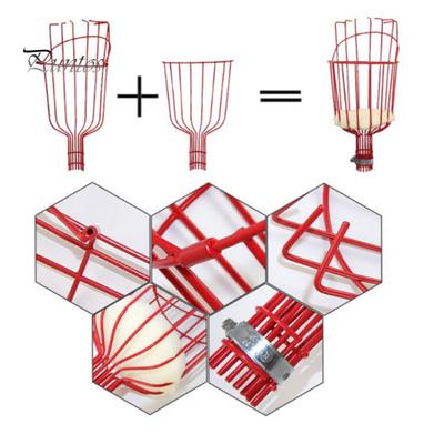 Fruit Picker Pole Telescopic Spliceable Rod with Basket Metal Extendable Picking Pole Garden Tool for Harvesting Apples Oranges Avocados from High