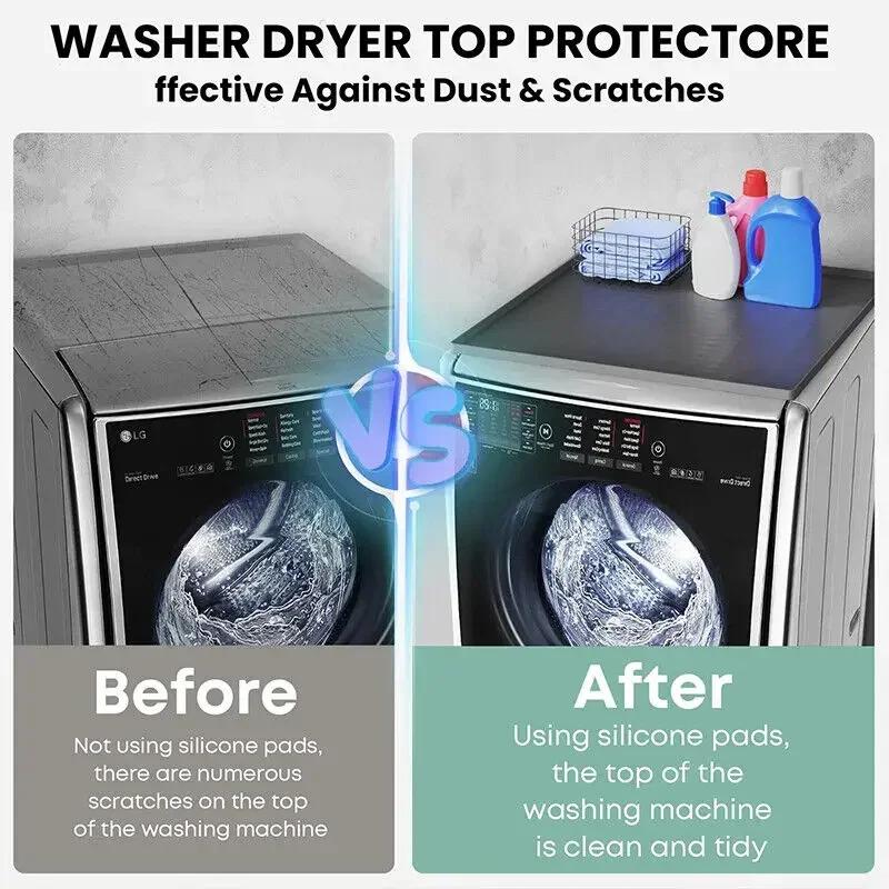 Solid Washing Machine Dust Cover Waterproof Silicone Washing Machine Protective Dryer Pad Protector Silicone Mat New