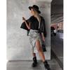 European Station Leopard Print Sexy Slit Shoelace Skirt