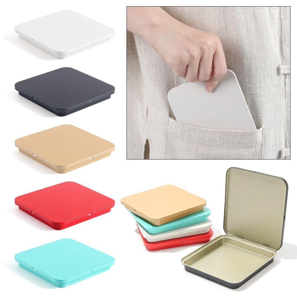 

Квадратный ящик для хранения, однотонные контейнеры, мини-железная шкатулка для ювелирных изделий