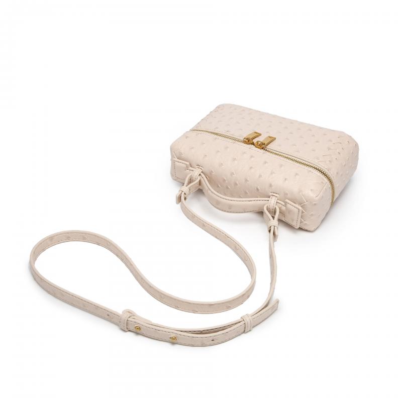 Ostrich Pattern Woven Shoulder Bag, Soft PU Handbag Crossbody Box Bag, Versatile Daily Lunch Bag 23*6.5*14CM