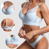 Thin Plus Size Sexy Lace Bra with Underwire and Adjustable Side Push-up for Women