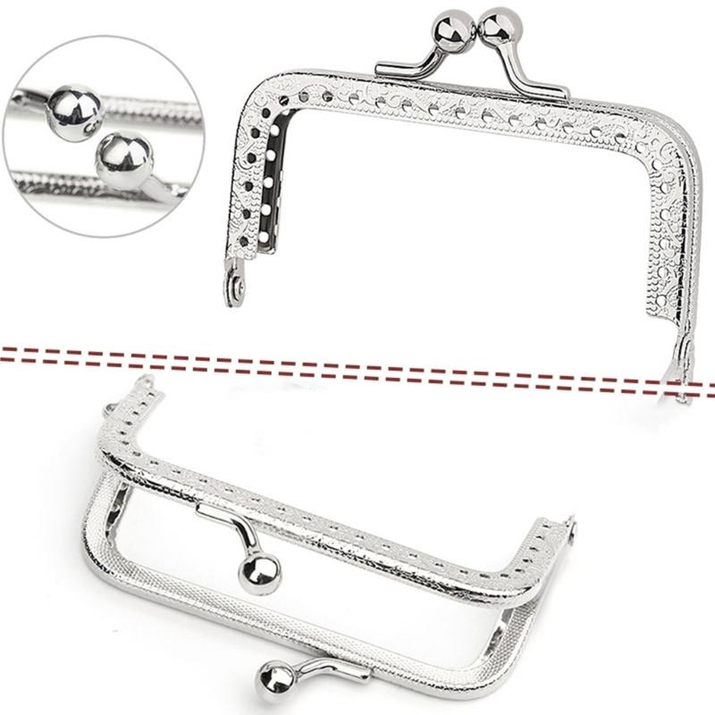 5Pieces 85mm Kiss Clasps Lock Square Metal Purse Frame Kiss Clasp Lock Arched Coin Bag Frame