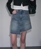 Ledeoli Divide Denim Mini Skirt [Light Blue]