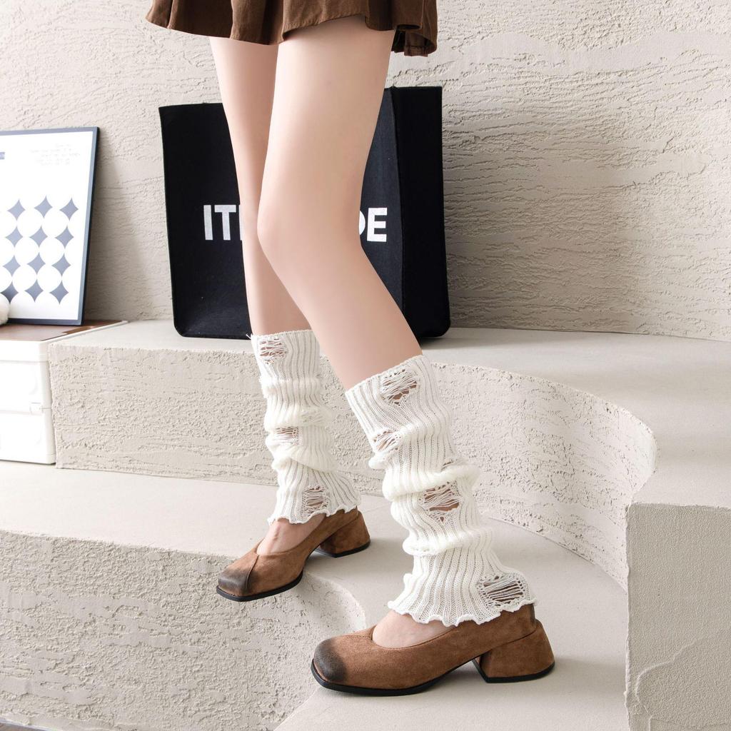 Women's Knit Mid-Calf Leg Warmers - Spring, Autumn, Winter Versatile Lolita Style Socks