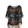 Women's Fashionable And Casual Shirt Half-sleeve Round Neck Print Cotton And Linen Blouse Top
