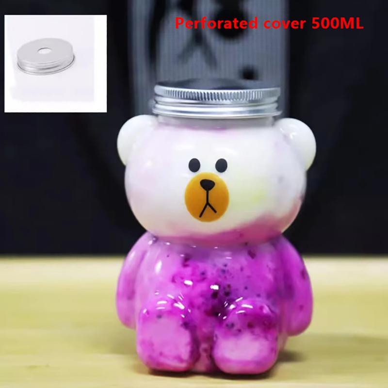 Kawaii Kleine Bärenwasserflaschen Für Milch Tee Kaffee Saft Tragbarer Trinkbecher Home Transparente Saftgetränkeflasche