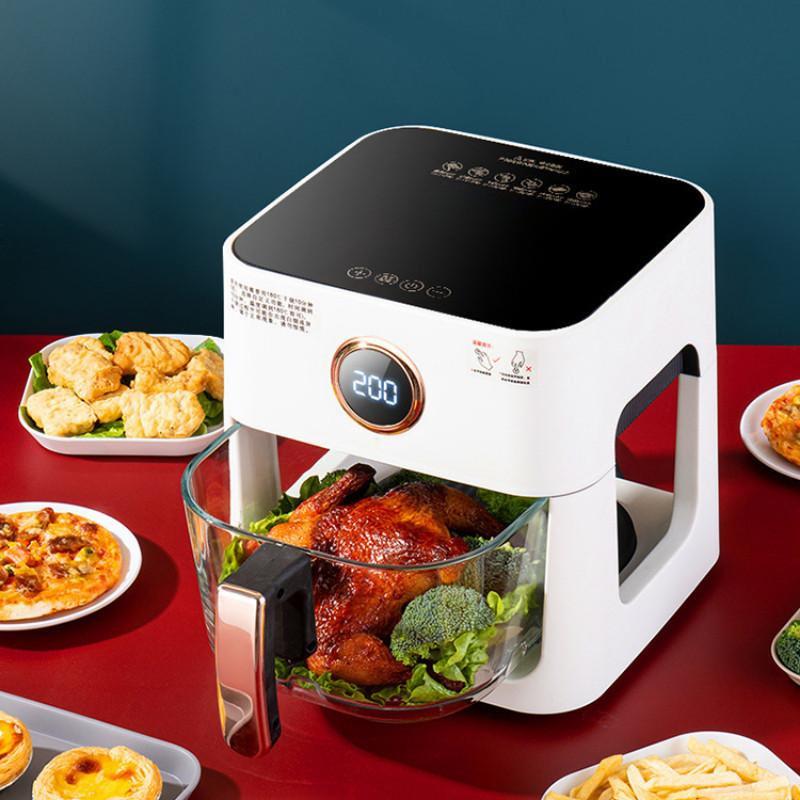5L Large Capacity Visible Air Fryer Household Multifunctional French Fry Machine Fully Automatic Intelligent Electric Fryer 25.5 * 25.5 * 26.5cm