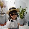 Korea, Japan, Summer Boys And Girls, Children'S Wide Flat-Brimmed Straw Flat-Top Top Top Hat, Sunshade, Sunscreen, Moisture Straw Hat, French