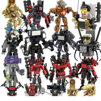 Bloco de construção de banheiro Skibidi Jogo de terror Speakerman Bosses Camara Titan TV Man Boneca de desenho animado Modelo Crianças Halloween Presente de aniversário
