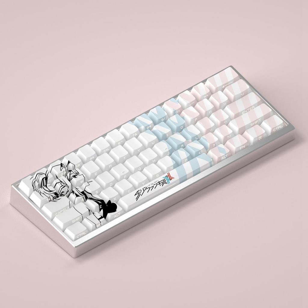 Anime Lion MAD60/wooting60 Keycap, Side Engraved, Translucent, Compatible with US/Canada National Team 02 Keyboard.