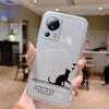 Clear Case For Xiaomi 13 Lite Shockproof Cover Cartoon Cute Cat Soft Silicone Fundas For Xiaomi 13T 14T 15T Pro Transparent Bags