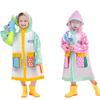New Model Children's Raincoat, Fully Waterproof, Double Brim, Outdoor, with Backpack Space, for Boys and Girls, Suitable for Elementary School