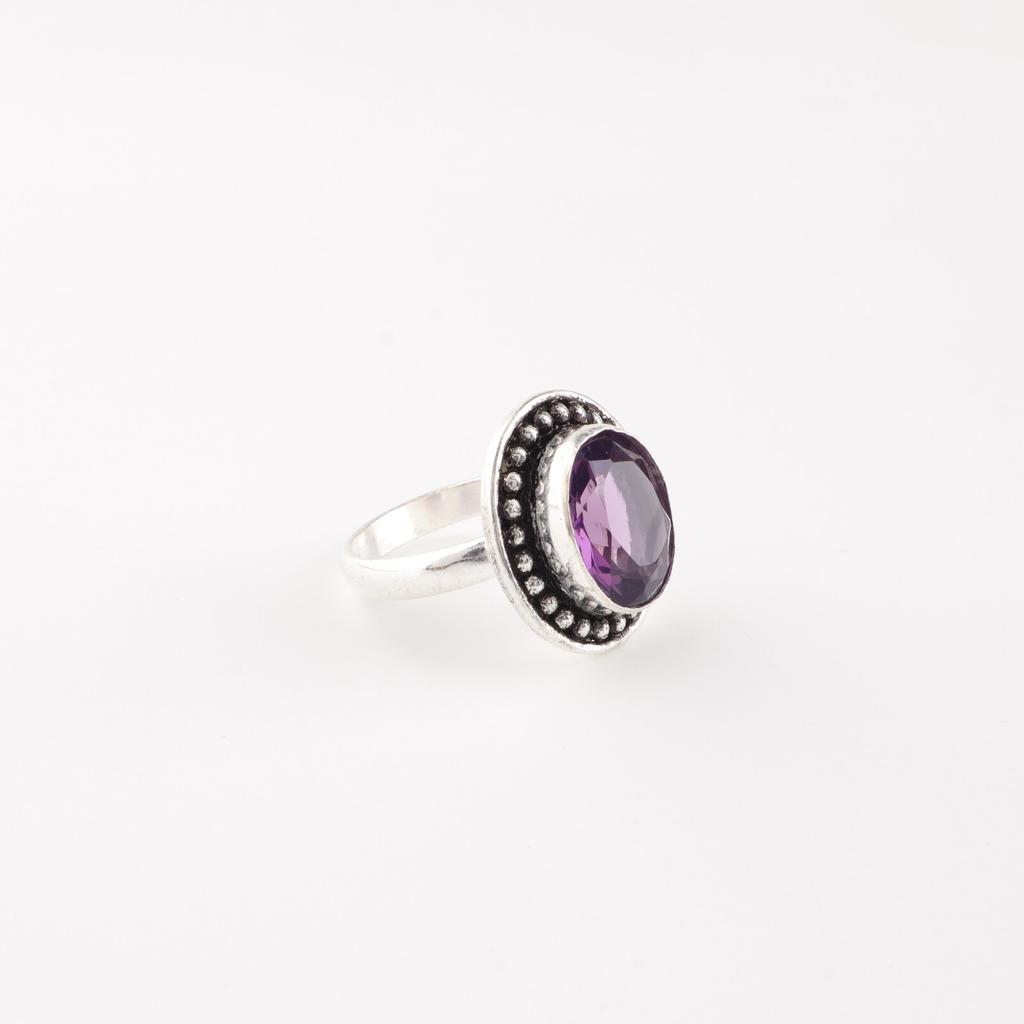 Amethyst Gemstone 925Sterling Silver Jewelry Handmade Ring For Mother's Day Gift RR-62-6