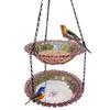 Outdoor Bird Bath Colorful Hanging Bird Bath Feeder Decorative Double Layer Bird Bath for Attract Wild Birds and Hummingbirds