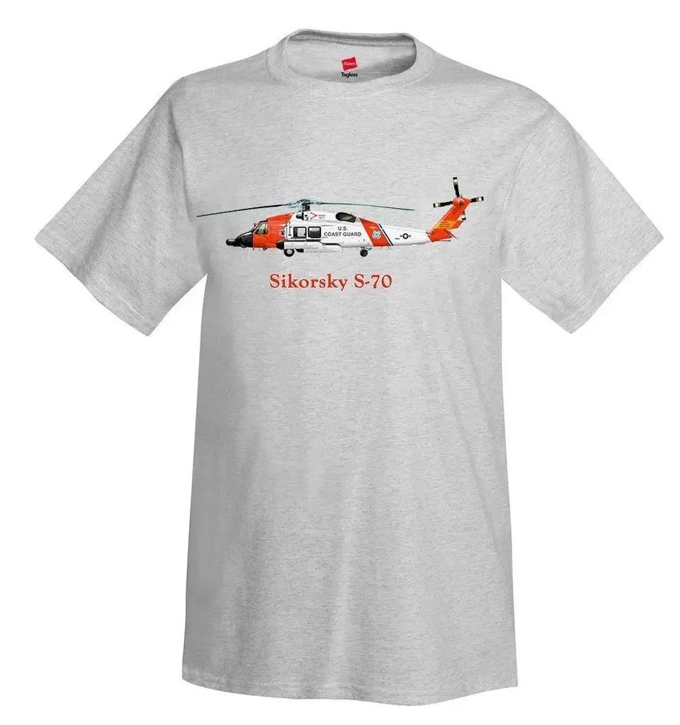 Heißer Verkauf Mode Sikorsky S70 Hubschrauber T-Shirt 100% Baumwolle Rundhals Sommer Kurzarm Lässig Herren T-Shirt Größe S3XL