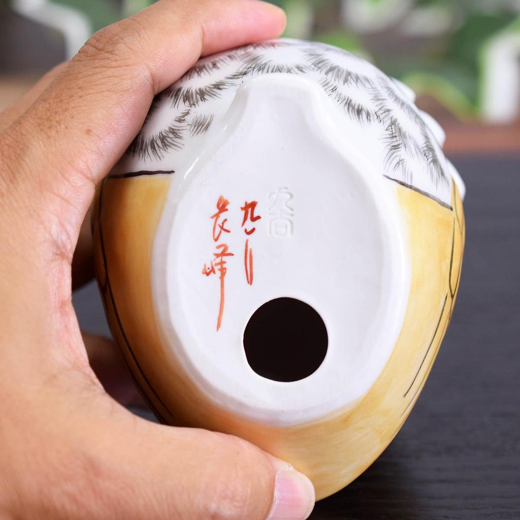 Stylish Kutani Ware Owl Figurine from Waza No A Perfect Gift for Bringing Good Luck and Interior Perfect for Celebrating and 77th Kura. Gold-plated