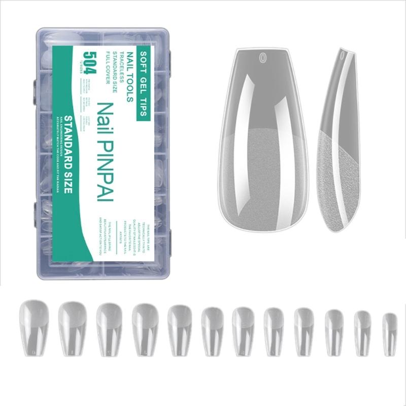 

Matte False Nail Tips,Pre-Filed Full Cover Press on Nail Soak Off Soft Gel Fake Nail Tip for Nail Extensions 12Sizes