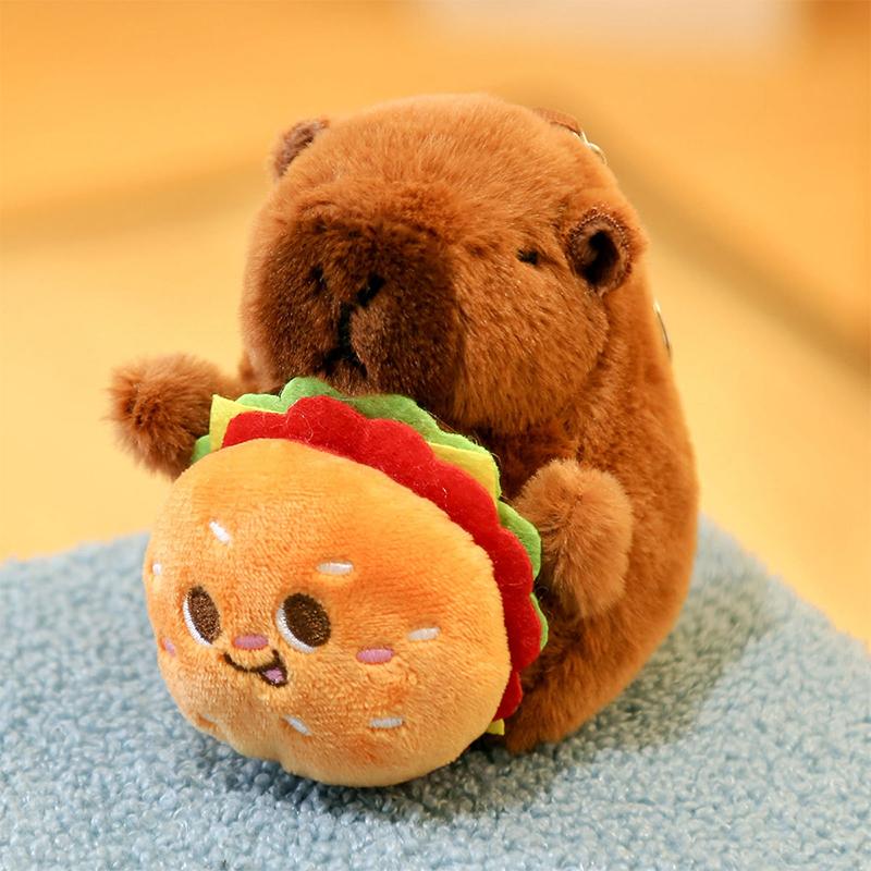Cartoon Capybara Plush Keychain Pendant Bag Hanging Decoration Accessories Cute  Stuffed Doll Toy Keyring Kids Gift
