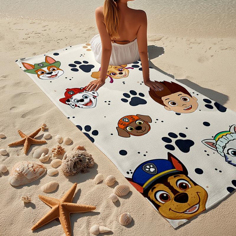 Dog Paw Adventure Beach Towel, Super Soft Microfiber, Gift for Her/Him, Birthday, for Pool, Beach, Travel, Home Decor Fan gifts