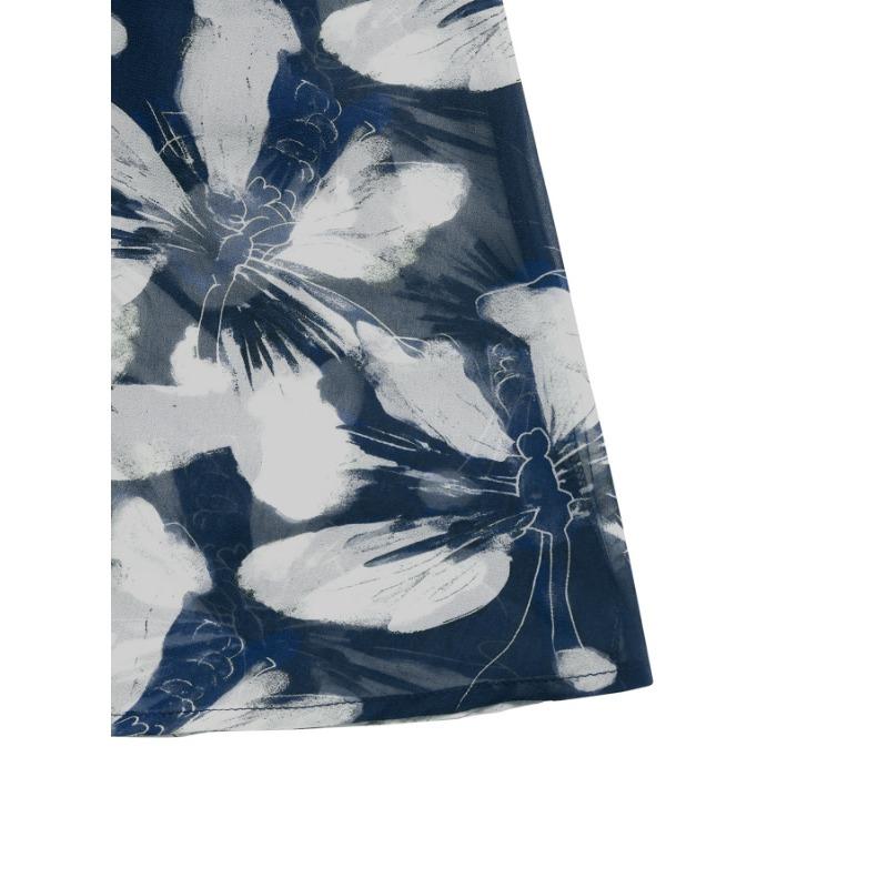 JKASHDK Robes décontractées pour femmes, mode été printemps imprimé floral, manches courtes, col carré, taille haute