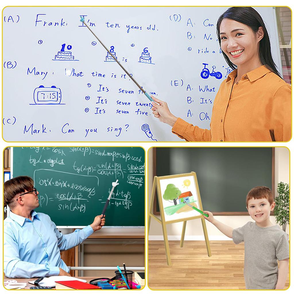 Colorful Telescopic Teachers Pointer Stick, Extendable Classroom Pointer & Finger Pointer Stick For Effective Coach Presentation