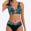 Women's Split Print Bikini Sexy Swimming Costume With Bra Pads And No Steel Bra