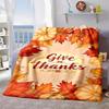 2026 New Arrivals 1pc Soft Warm Flannel Blanket Autumn Fall Colors (Orange, Red, Brown, Beige, White) with Maple Leaves & Pumpkins All-Season Couch Be