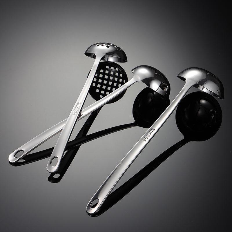 304 stainless steel soup shell soup leak mirror polished size extended hot pot spoon Jingshang hotel kitchen utensils gift