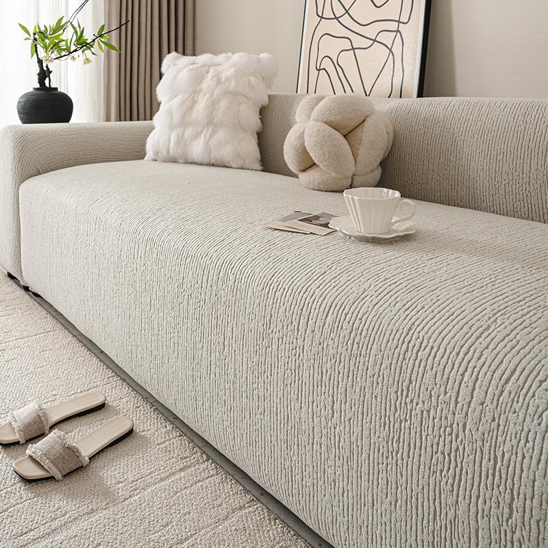 High Elastic Solid Polar Fleece Sofa Cover Nordic Stretch Couch Slipcover for Four Seasons Thick All-Inclusive Sofa Dust Cover
