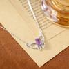 Natural stone butterfly pendant s925 pure silver necklace, niche, light luxury design, fashionable clavicle chain, high sense, fashionable jewelrygift