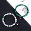 Hot Sale 2Pcs/Set Beads Bracelet For Lovers Natural Stone Distance Heart Magnet Couple Bracelets Friendship Fashion Jewelry Gift