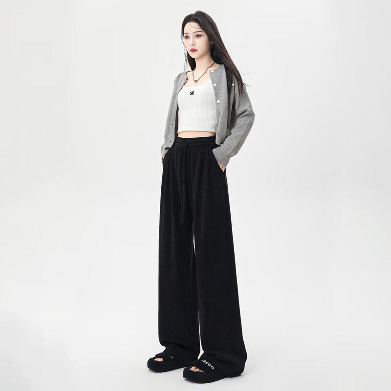 HSTYLE Women's 2025 Relaxed High-Waist Wide-Leg Trousers