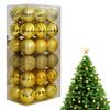 36Pcs Mini Shatterproof Shiny Matte Glitter Christmas Balls 3cm Diameter Xmas Balls Plastic Ornament