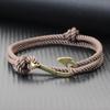 Vintage Fish Hook Boat Anchor Men Bracelet Casual Adventure Accessories Male Double Layer Adjustable Jewellery Gift