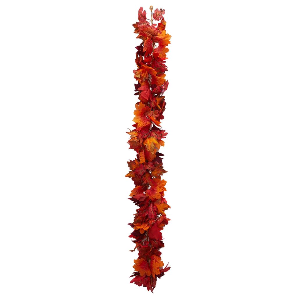 Fall Maple Leaf Garland Reusable Hanging Vine Decorative Garland Thanksgiving Door Wreath for Fireplace Party Christmas Wedding