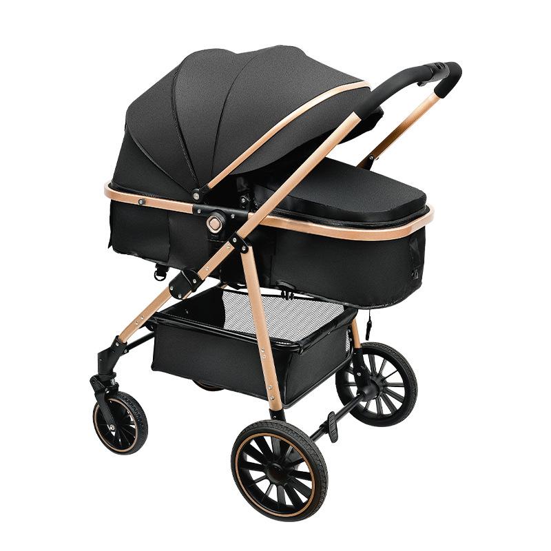 High Landscape Reversible Baby Stroller & Reclining Tricycle, Three-in-One with Large Wheels