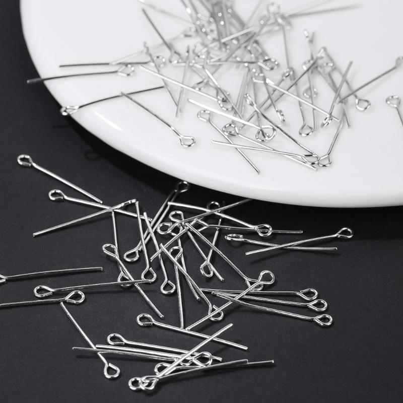 200pcs 9 Shaped Crafting Eye Head Pins For Jewelry Making High Strength Metal Components For Necklace Earrings