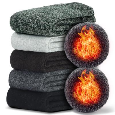 HORADON Thick Winter Socks for Warmth Thick Pile Lining for Explosive Warmth and a Fluffy Sizes Set Free Black Dark Gray Light Gray Coffee Men's