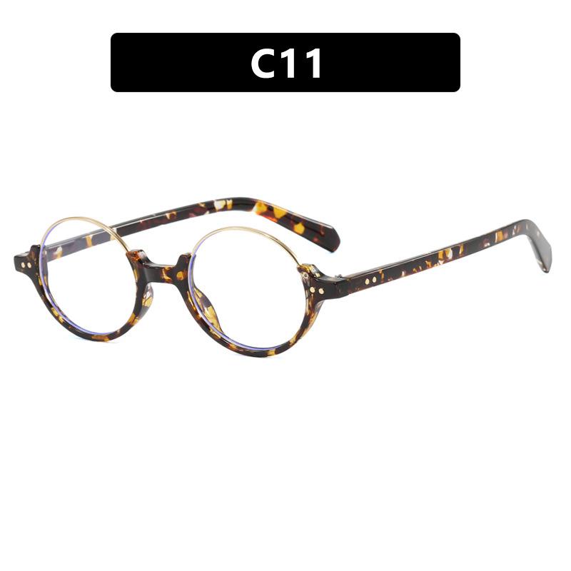 Half-frame round rice nail sunglasses, new trendy sunshades, sunglasses, UV-proof sunglasses