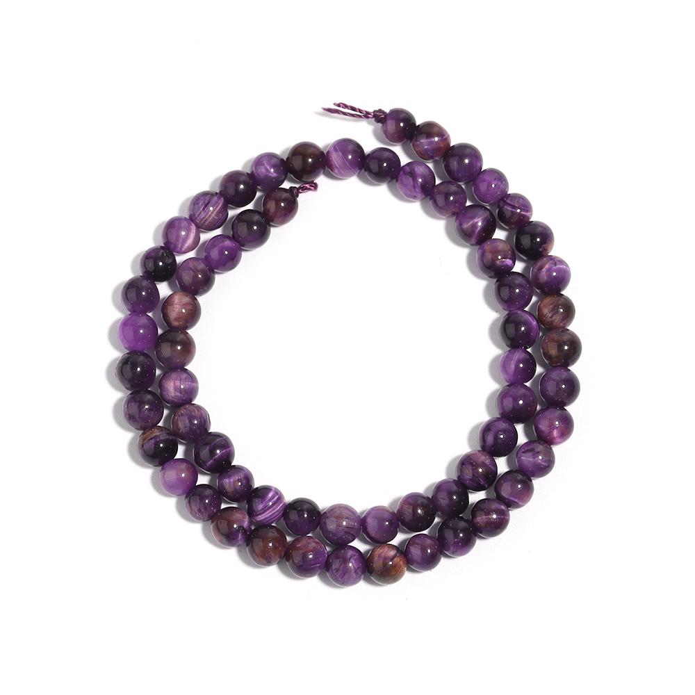 4 6 8 10 12mm Natural Stone Purple Tiger Eye Beads Round Loose Spacer Beads For Jewelry Making DIY Necklace Bracelet Accessories