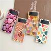Colorful Love Heart Phone Case For Samsung Galaxy Z Flip 3 4 5 Hard Folding Clear PC Bumper For Samsung Z Flip 6 Back Cover
