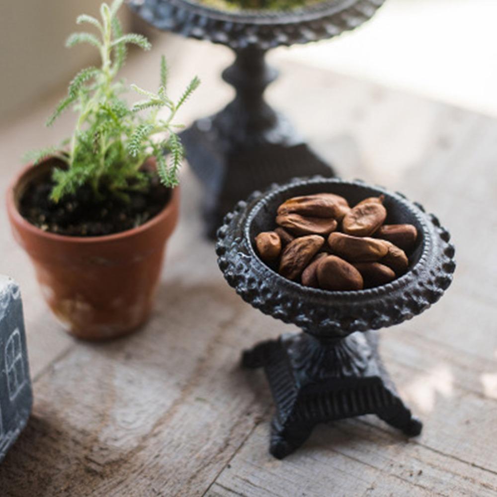 5.12in Vintage Pillar Candle Stand Iron Ornate Iron Candlestick  Fireplace Mantel Decor